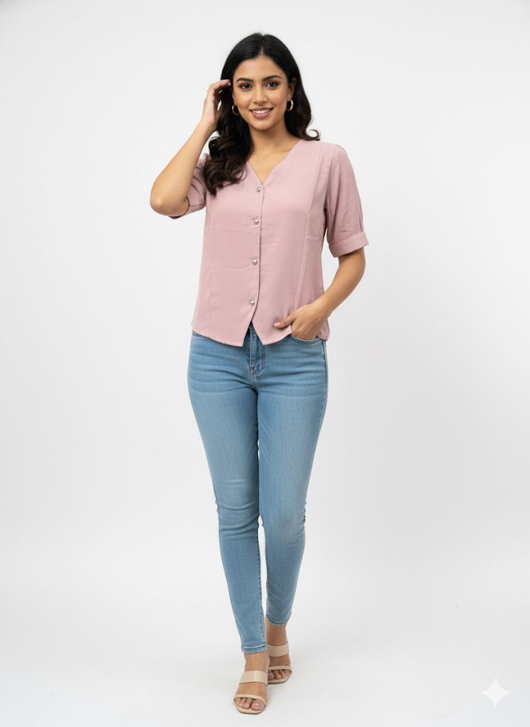 Plain crop western top